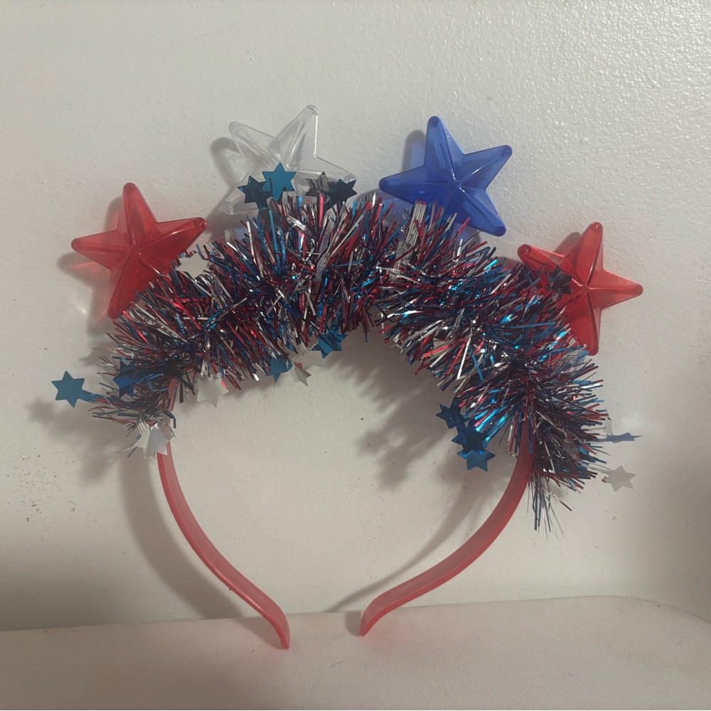4th of July Light-Up Star Headband - Red